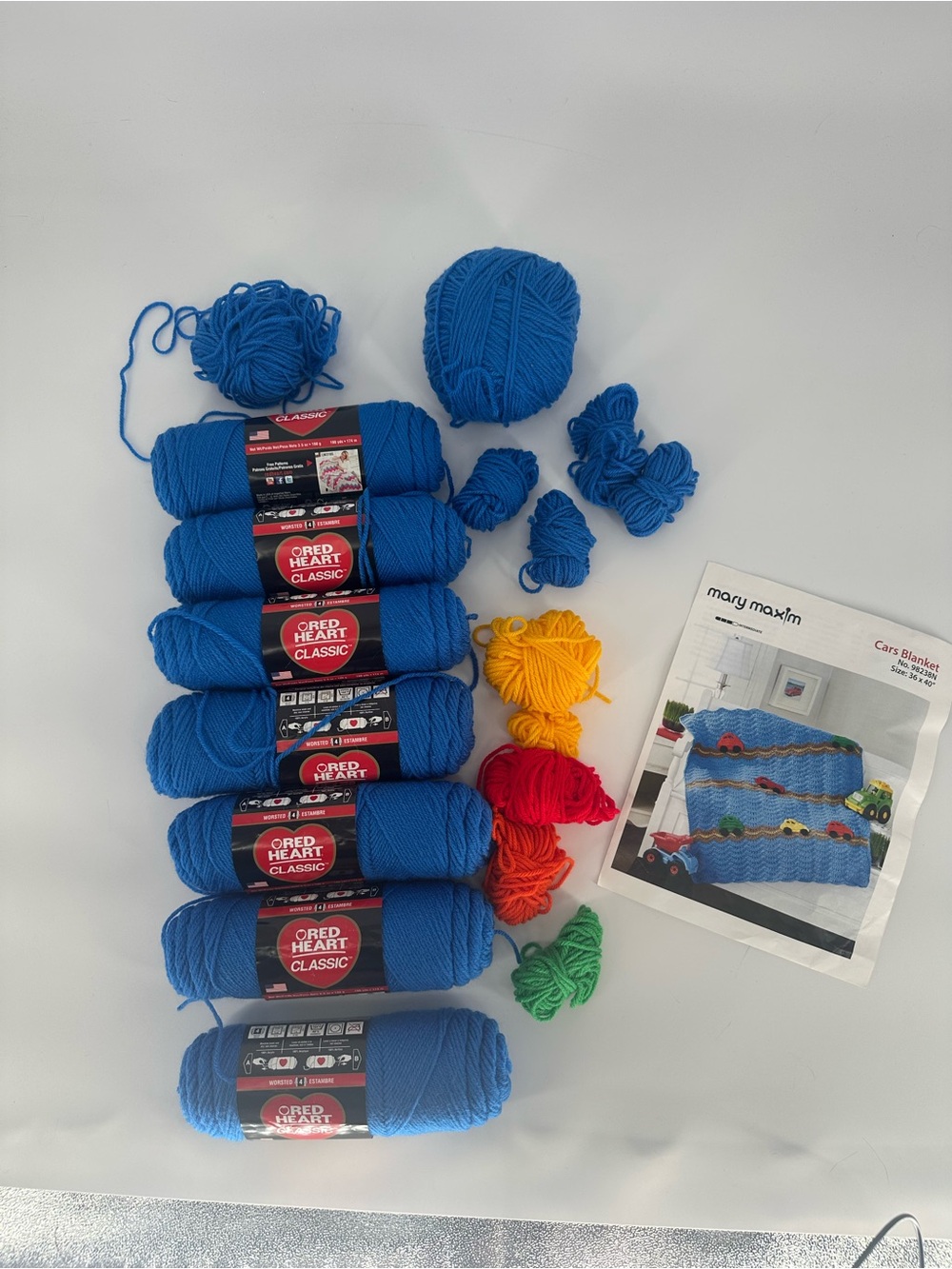 Mary Maxim Cars Crochet Blanket with Yarn Craft Boys Blanket Heirloom